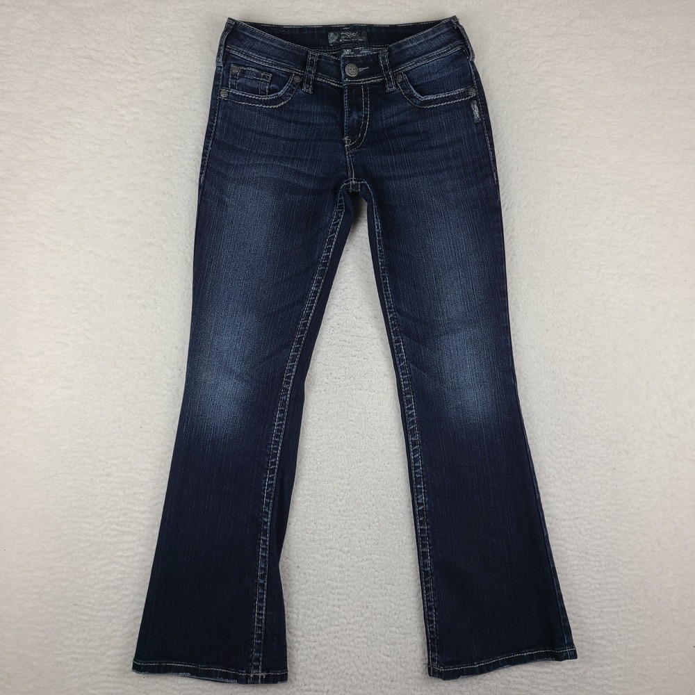 Silver Jeans Womens 28x30 Blue Suki Surplus Boot Cut Dark Wash Denim